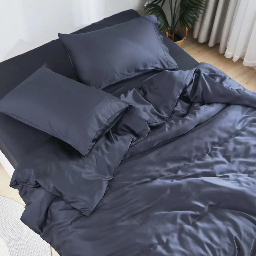 Doz By Sijo Bamboo‎ Duvet Cover Set Full/Queen Sapphire Two Shams Organic Bamboo
